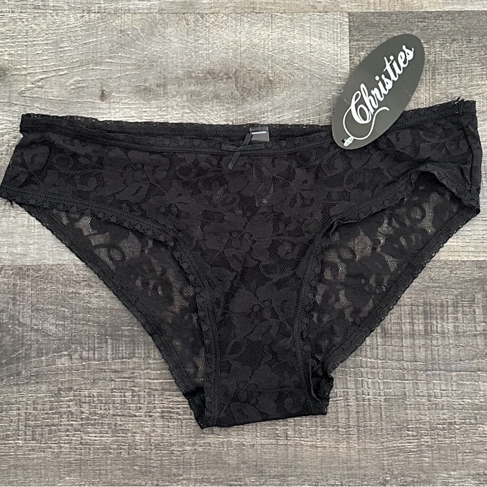 💞 New Women’s Size 5 Black Lace Bikini Cut Panties Underwear